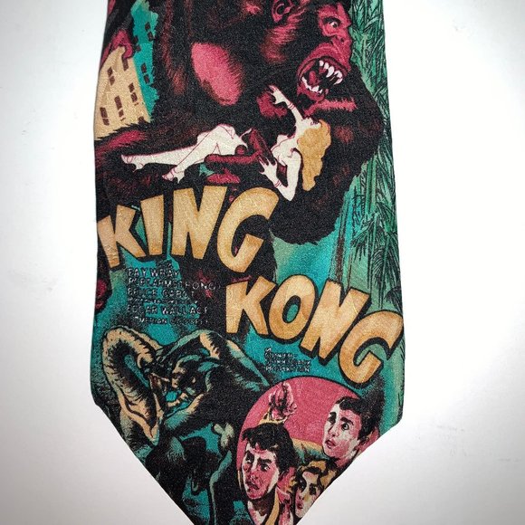 Vintage American Classic King Kong 100% Silk Tie - Picture 2 of 4